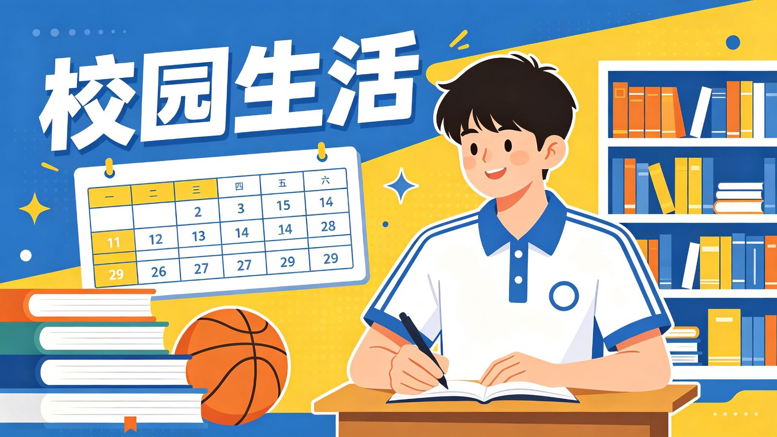校园生活主题插画